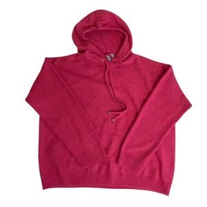 CeCe Knit Hoodie Sweater Womens Large Pink Excellent